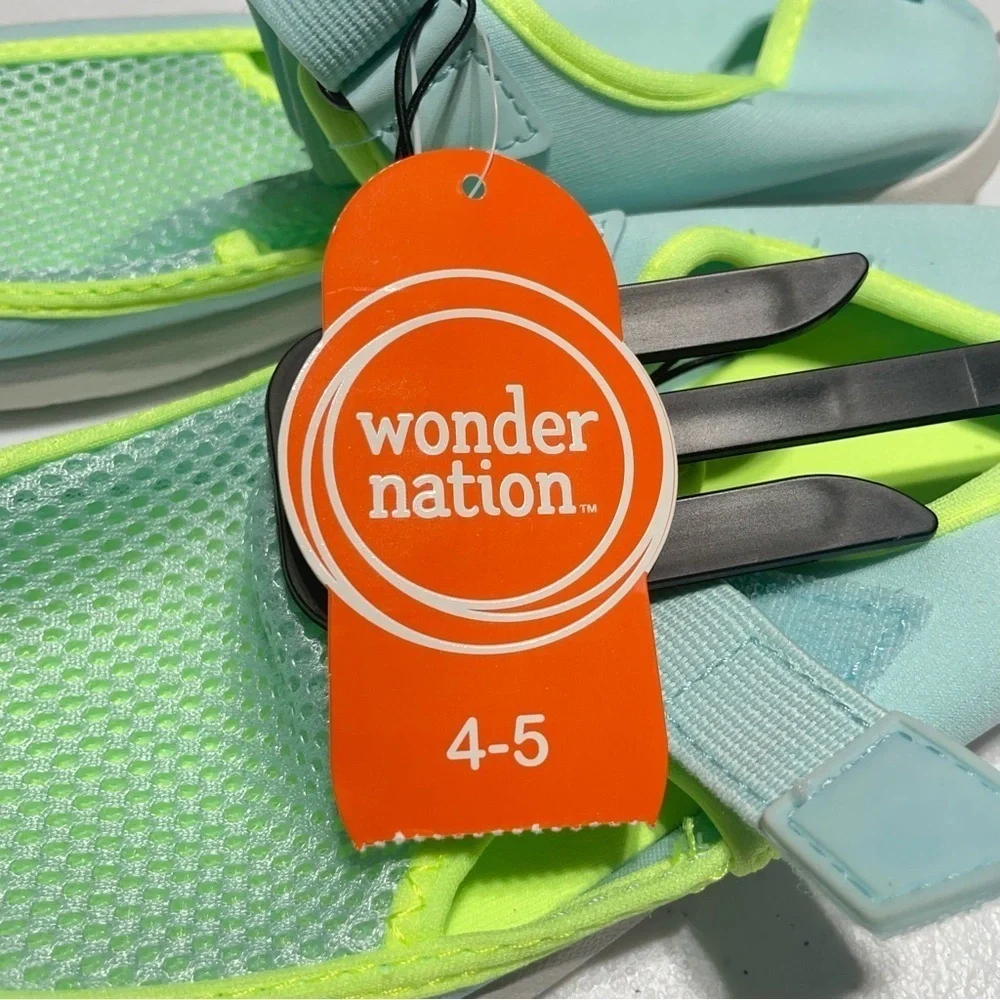 Wonder Nation Kids Water Shoes - Light Green and Neon Yellow - Picture 6 of 8
